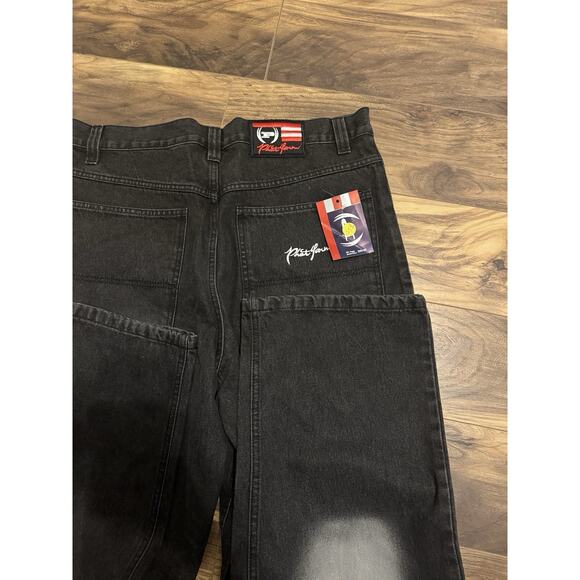 VTG Phat Farm Baggy Black Jeans Y2K NWT Size 38 - Picture 6 of 7